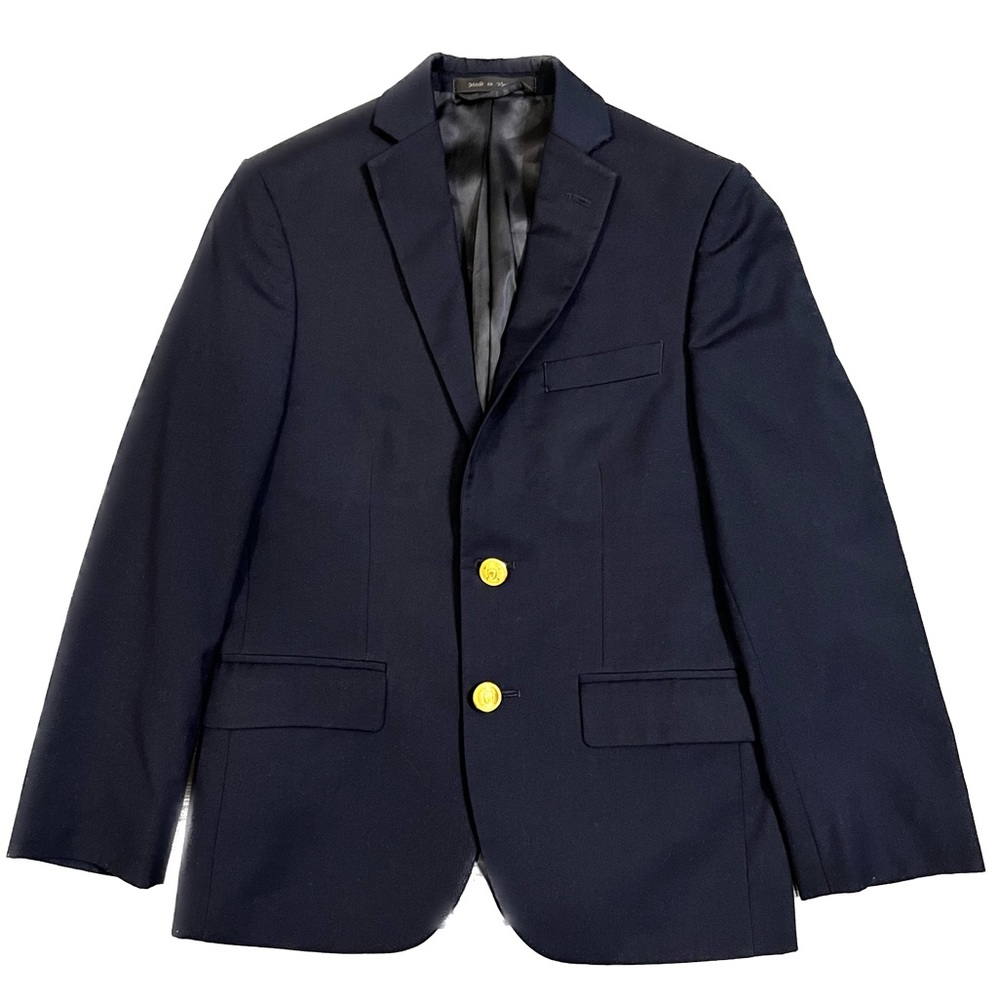Lauren Ralph Lauren Boys Navy Blazer Jacket Gold Buttons 10 regular